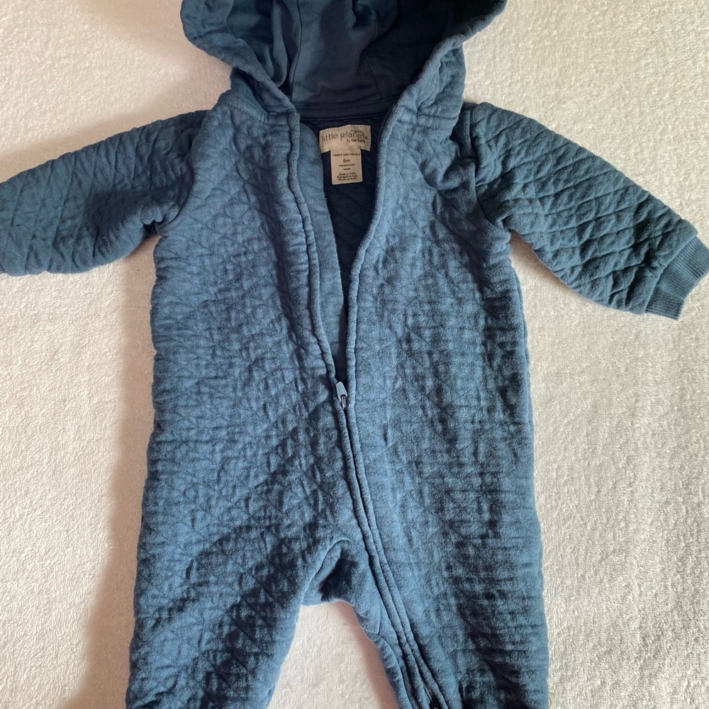 Cozy Blue Quilted Footie for Kids